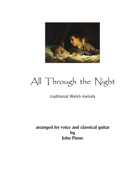 All Through The Night For Voice And Classical Guitar Sheet Music