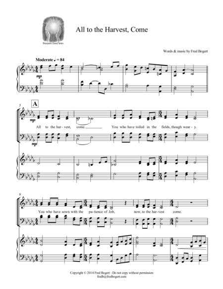 All To The Harvest Come Sheet Music