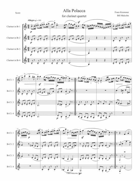 Free Sheet Music Alla Polacca For Clarinet Quartet