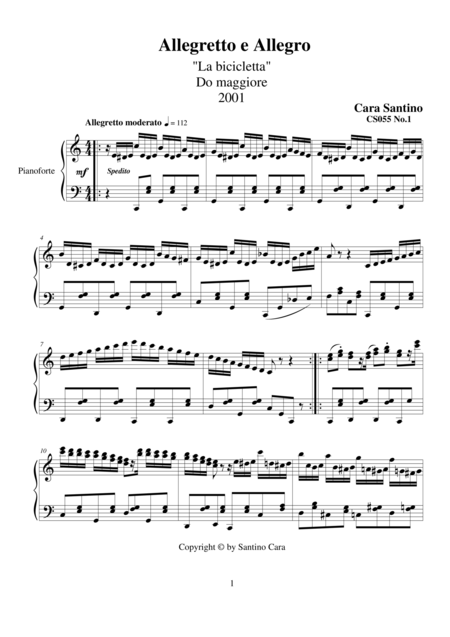 Allegretto And Allegro For Piano Sheet Music