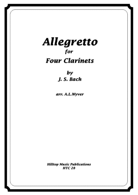 Free Sheet Music Allegretto Arr Four Clarinets