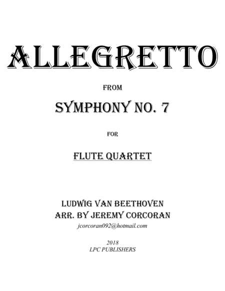 Free Sheet Music Allegretto From Symphony No 7 For Flute Quartet