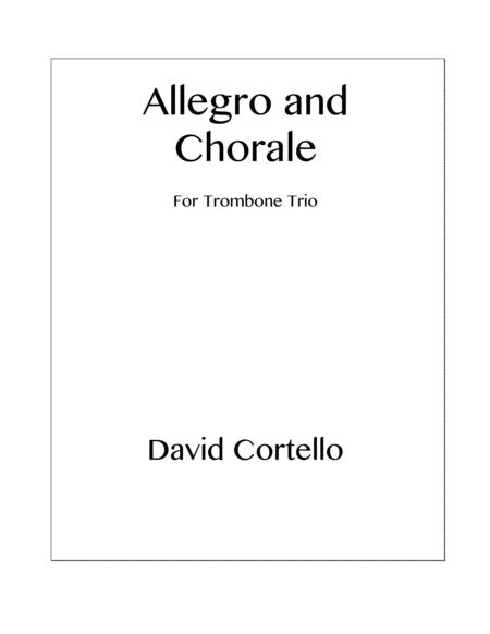 Allegro And Chorale For Trombone Trio Score And Parts Sheet Music