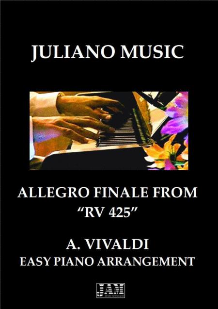 Free Sheet Music Allegro Finale From Rv 425 Easy Piano A Vivaldi