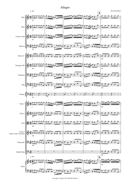 Free Sheet Music Allegro For School Orchestra