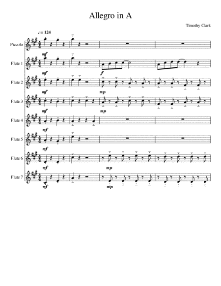 Free Sheet Music Allegro In A