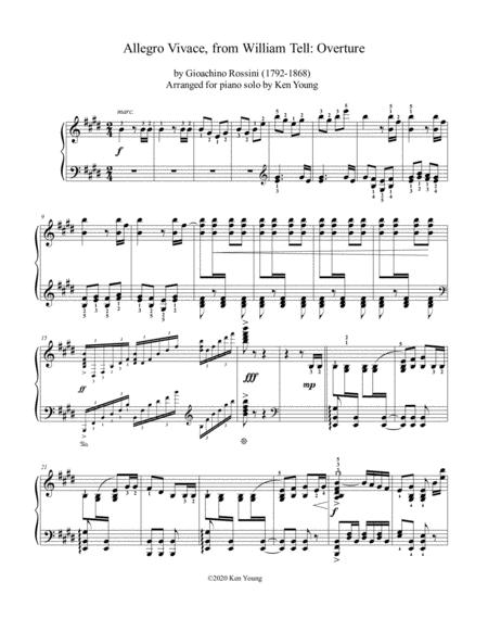 Allegro Vivace From William Tell Overture Piano Arrangement Sheet Music