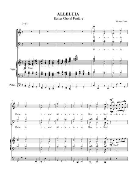 Alleluia Easter Choral Fanfare Organ Vocal Sheet Music