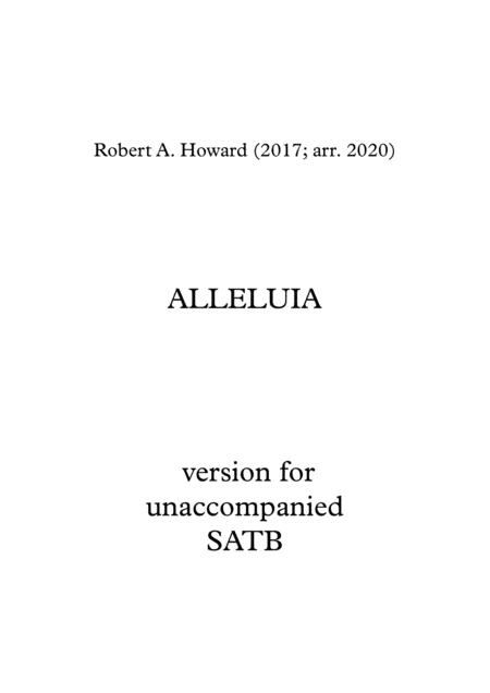 Alleluia Unaccompanied Satb Version Sheet Music