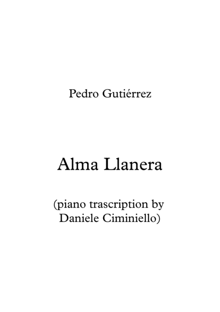 Free Sheet Music Alma Llanera