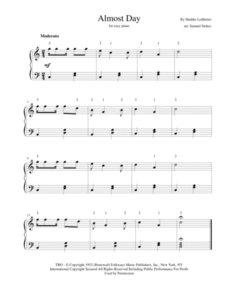 Free Sheet Music Almost Day Its Almost Day For Easy Piano
