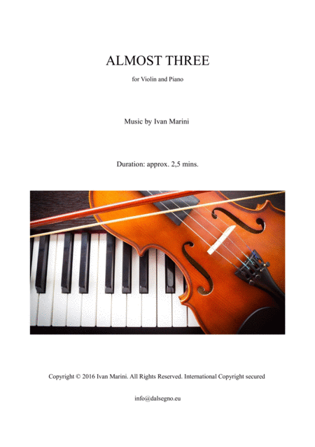 Almost Three For Violin And Piano Sheet Music