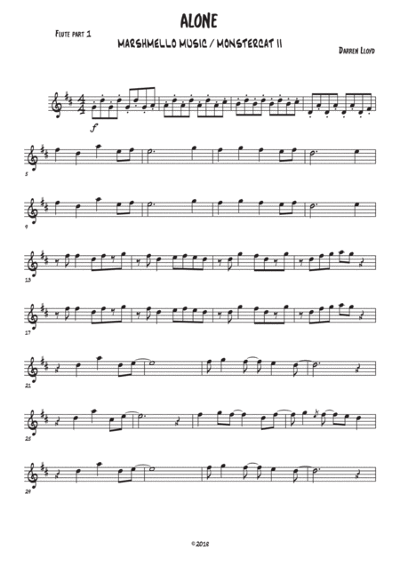 Free Sheet Music Alone Flute Duet