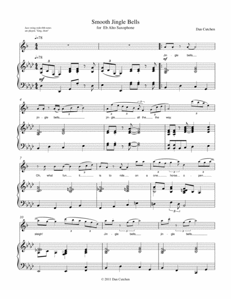Alto Sax Smooth Jingle Bells Smooth Jazz With Piano Accompaniment Sheet Music