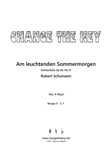 Free Sheet Music Am Leuchtenden Sommermorgen A Major