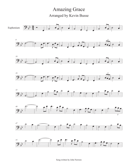 Amazing Grace Euphonium Sheet Music