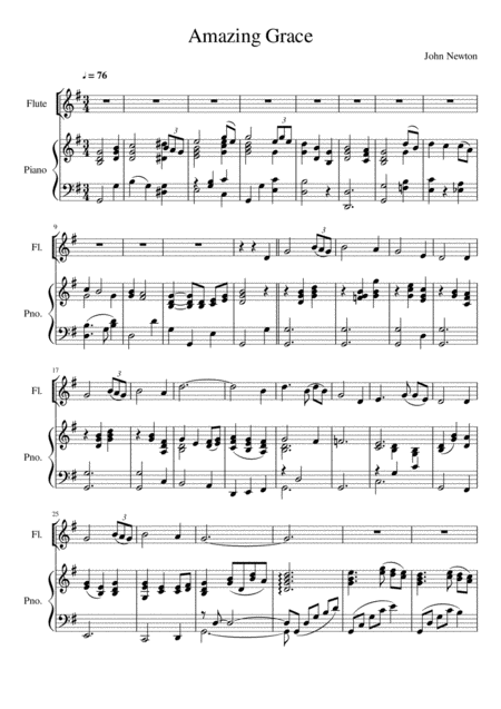 Free Sheet Music Amazing Grace Flute Solo