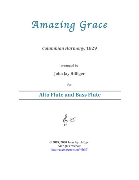 Amazing Grace For Alto Flute And Bass Flute Sheet Music