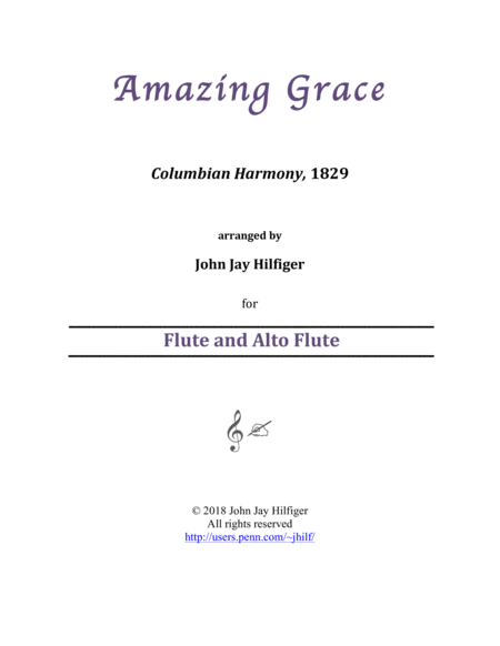 Free Sheet Music Amazing Grace For Flute And Alto Flute