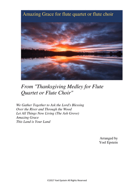 Free Sheet Music Amazing Grace For Flute Quartet Or Flute Choir