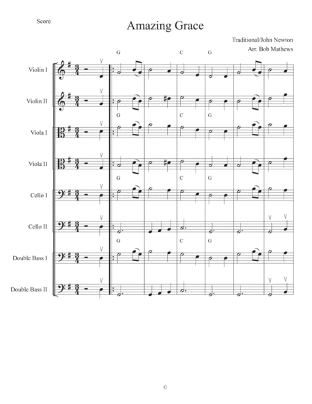 Free Sheet Music Amazing Grace For Strings