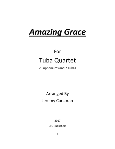 Amazing Grace For Tuba Quartet Sheet Music