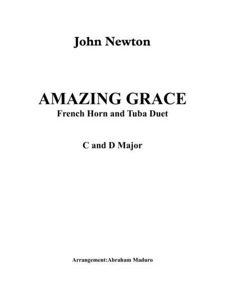 Amazing Grace French Horn And Tuba Duet Two Tonalities Included Sheet Music