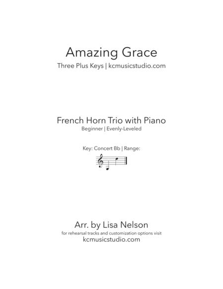 Amazing Grace French Horn Trio With Piano Accompaniment Sheet Music