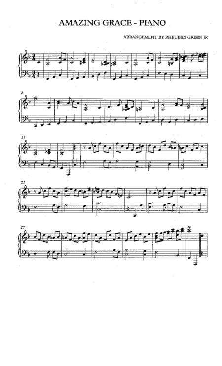 Free Sheet Music Amazing Grace Piano Variations