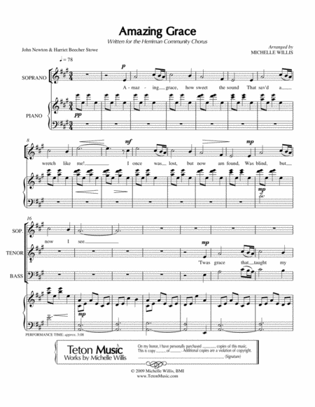 Amazing Grace Satb Sheet Music