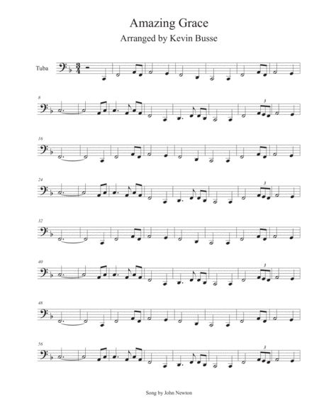 Amazing Grace Tuba Sheet Music