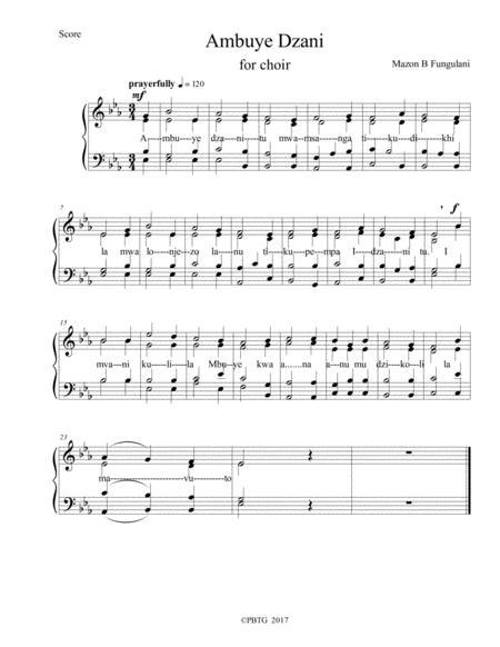 Free Sheet Music Ambuye Dzani