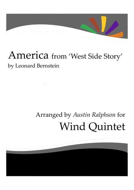 America From West Side Story Wind Quintet Sheet Music