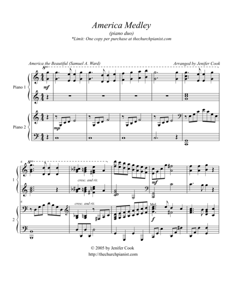 Free Sheet Music America Medley