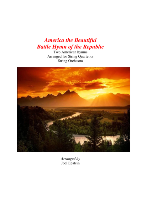 Free Sheet Music America The Beautiful And Battle Hymn Of The Republic For String Quartet Or String Orchestra