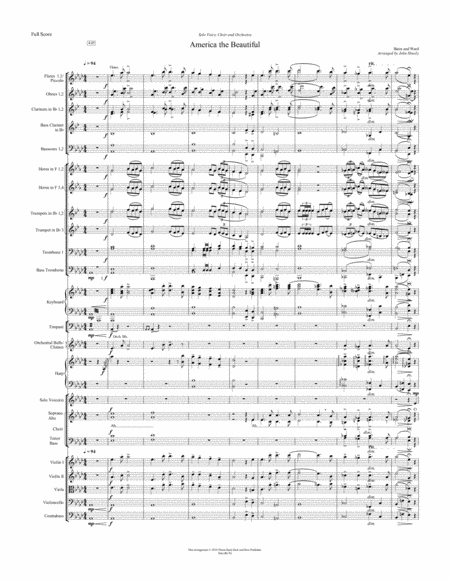 America The Beautiful For Solo Voice Choir And Full Orchestra Sheet Music