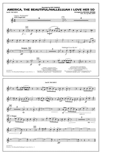 America The Beautiful Hallelujah I Love Her So Arr Michael Brown 2nd Bb Trumpet Sheet Music