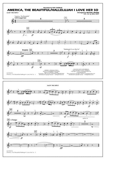 Free Sheet Music America The Beautiful Hallelujah I Love Her So Arr Michael Brown 3rd Bb Trumpet