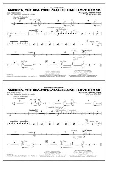 Free Sheet Music America The Beautiful Hallelujah I Love Her So Arr Michael Brown Aux Percussion