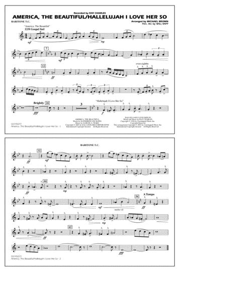 Free Sheet Music America The Beautiful Hallelujah I Love Her So Arr Michael Brown Baritonet C