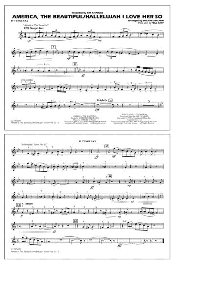 America The Beautiful Hallelujah I Love Her So Arr Michael Brown Bb Tenor Sax Sheet Music