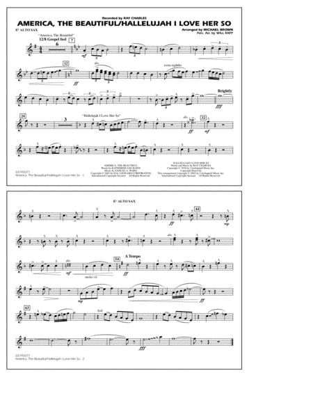 America The Beautiful Hallelujah I Love Her So Arr Michael Brown Eb Alto Sax Sheet Music