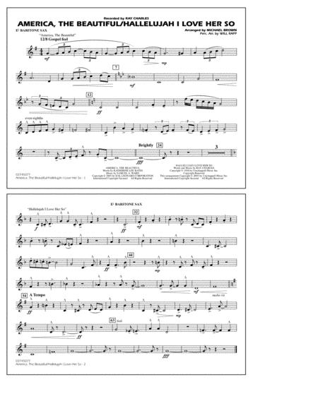 America The Beautiful Hallelujah I Love Her So Arr Michael Brown Eb Baritone Sax Sheet Music