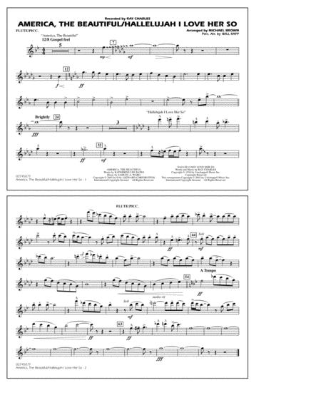 America The Beautiful Hallelujah I Love Her So Arr Michael Brown Flute Piccolo Sheet Music