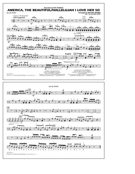 Free Sheet Music America The Beautiful Hallelujah I Love Her So Arr Michael Brown Quad Toms