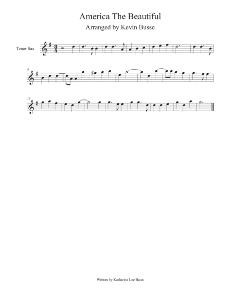 Free Sheet Music America The Beautiful Tenor Sax