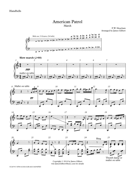 Free Sheet Music American Patrol Hb27