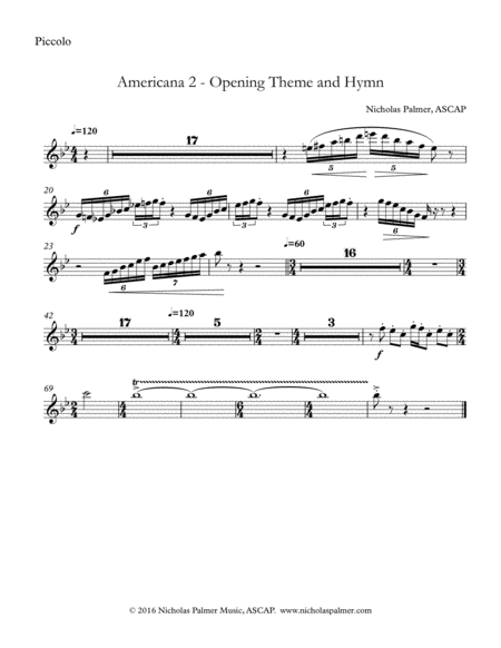 Americana 2 Theme And Hymn Sheet Music