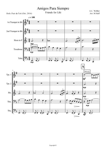 Free Sheet Music Amigos Para Siempre