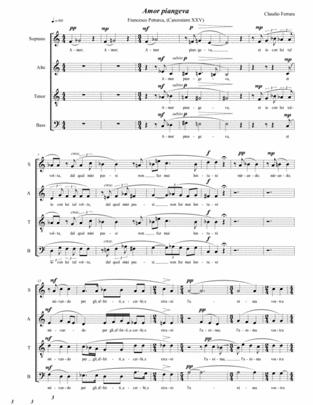 Free Sheet Music Amor Piangeva